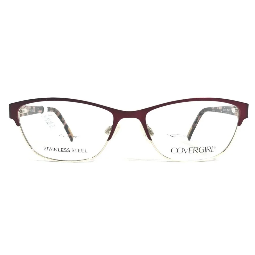 Covergirl Eyeglasses Frames CG1537-1 071 Black Red Silver Cat Tortoise 54-16-140